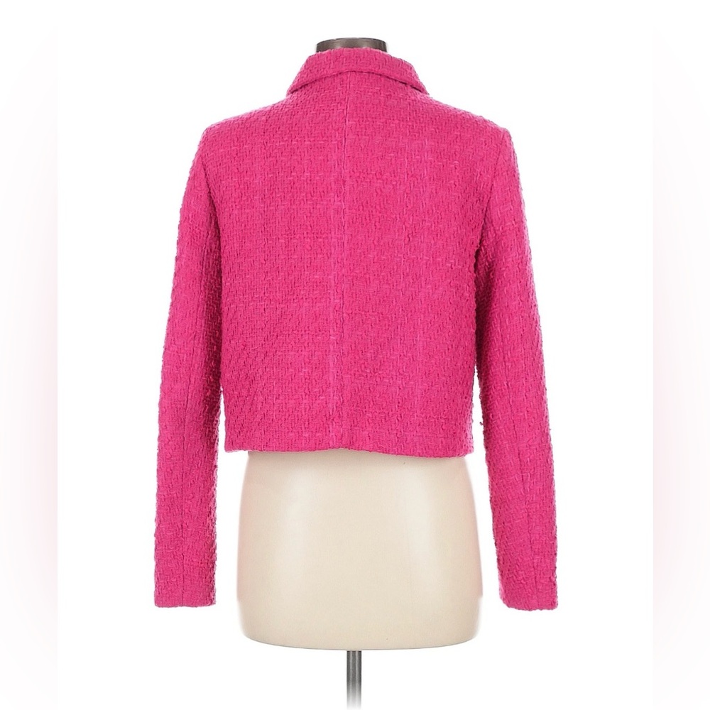 Rachel Zoe Fuchsia Cropped Tweed Blazer - Picture 3 of 14
